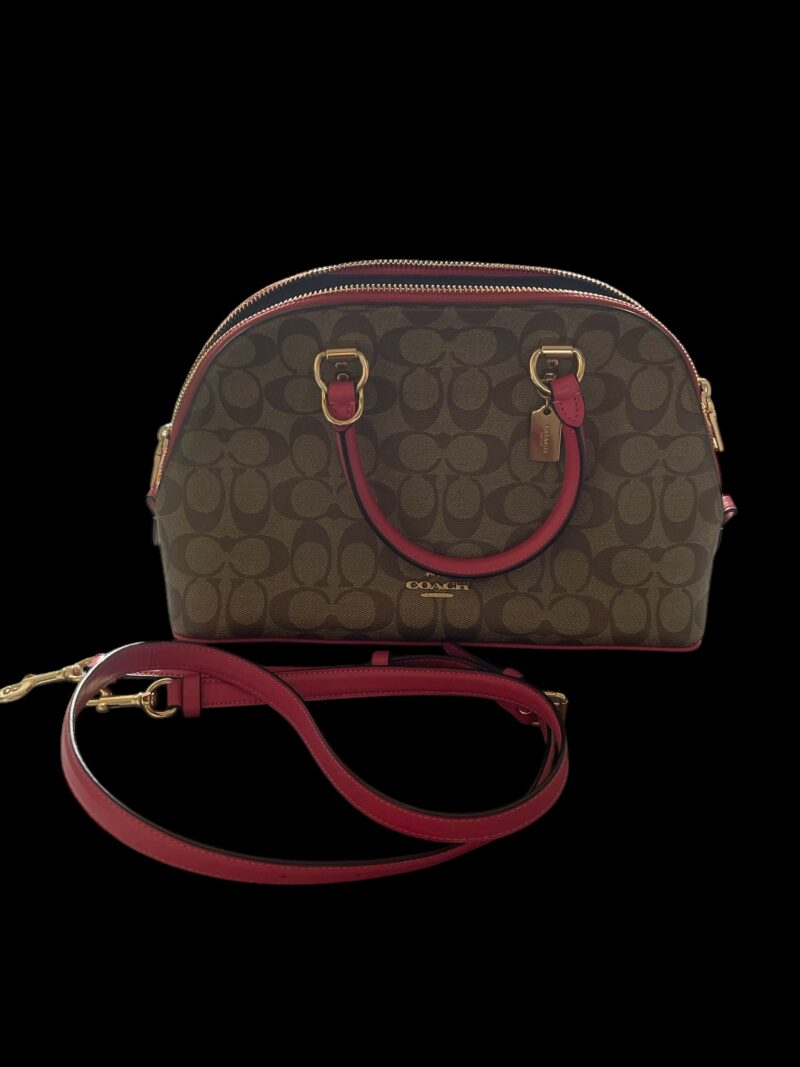 Coach Medium Satchel  w/Strap- Pink and Brown